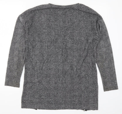 George Womens Grey Check  Basic T-Shirt Size 10