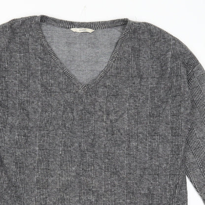 George Womens Grey Check  Basic T-Shirt Size 10