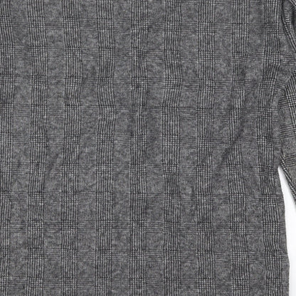 George Womens Grey Check  Basic T-Shirt Size 10