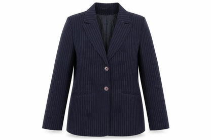 Equiation Womens Blue Striped  Jacket Suit Jacket Size 14