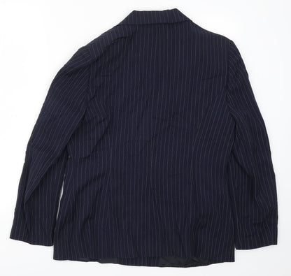 Equiation Womens Blue Striped  Jacket Suit Jacket Size 14