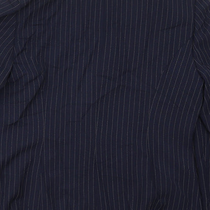 Equiation Womens Blue Striped  Jacket Suit Jacket Size 14