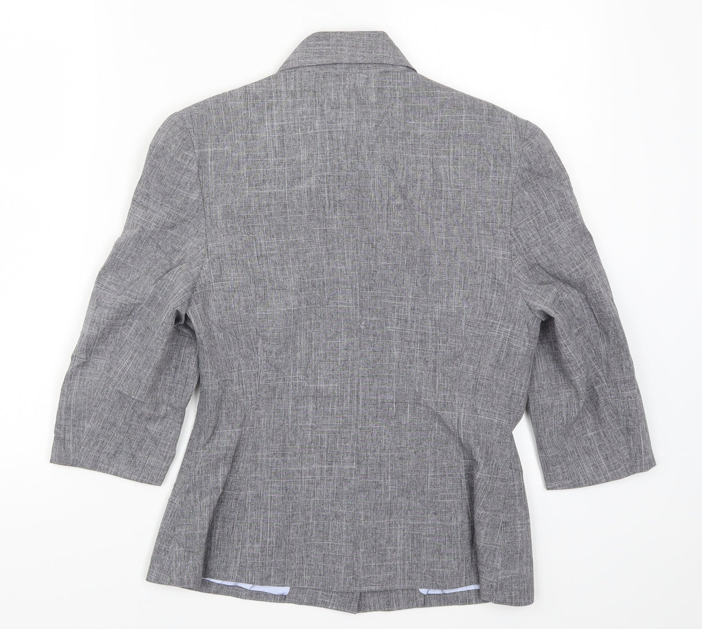 Womens UK Size S Pure Grey Basic Button-Up