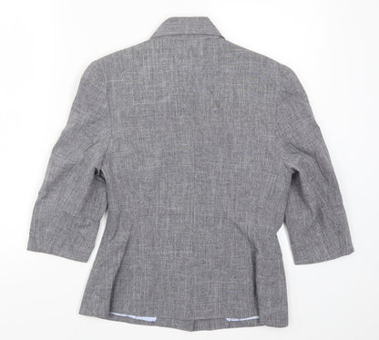 Womens UK Size S Pure Grey Basic Button-Up
