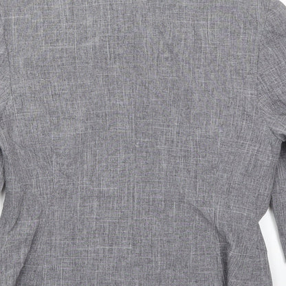 Womens UK Size S Pure Grey Basic Button-Up