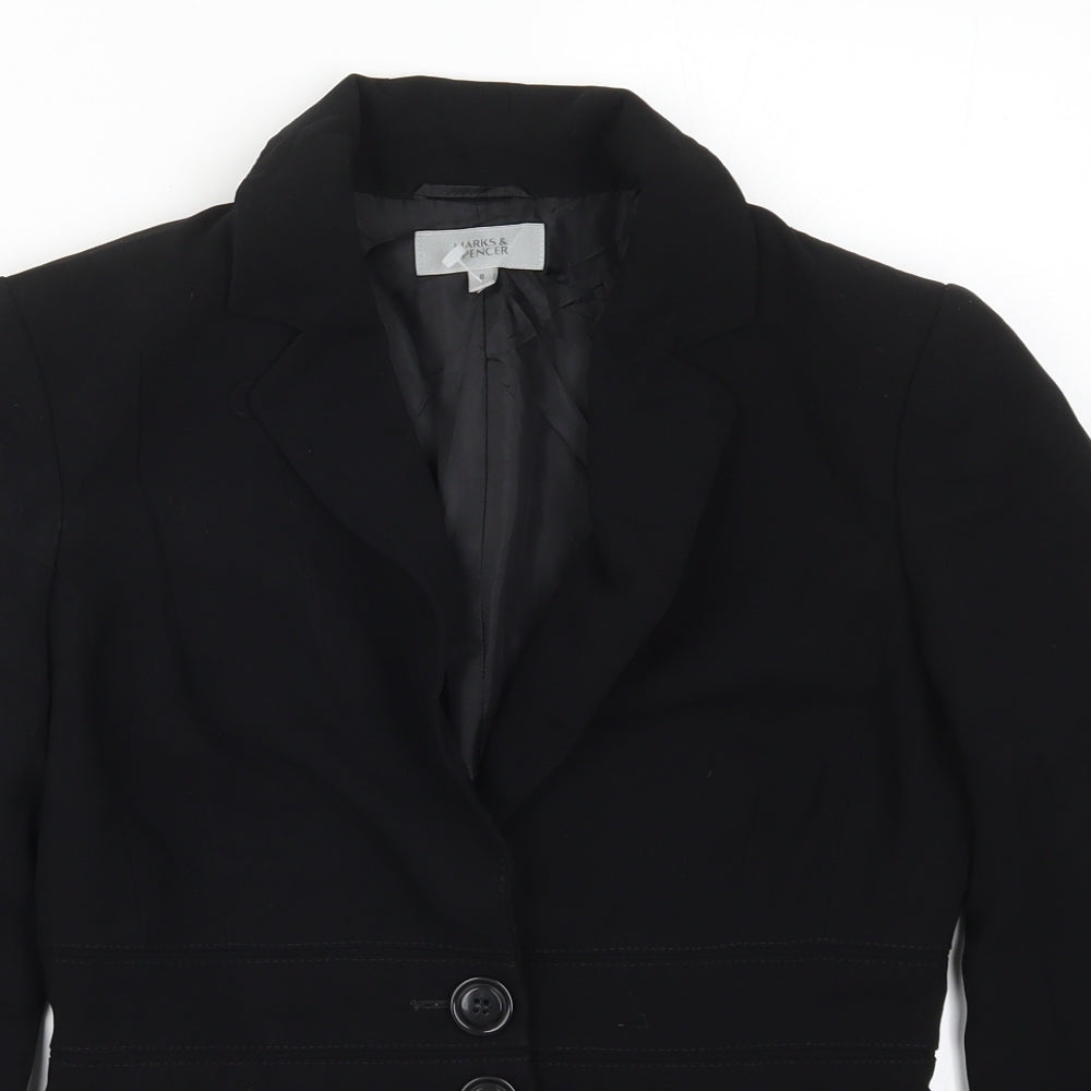 Womens UK Size 8 Marks and Spencer Regular Black Suit Jacket