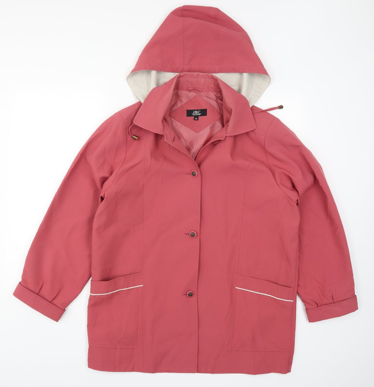 Womens UK Size 14 JBC Pink Overcoat