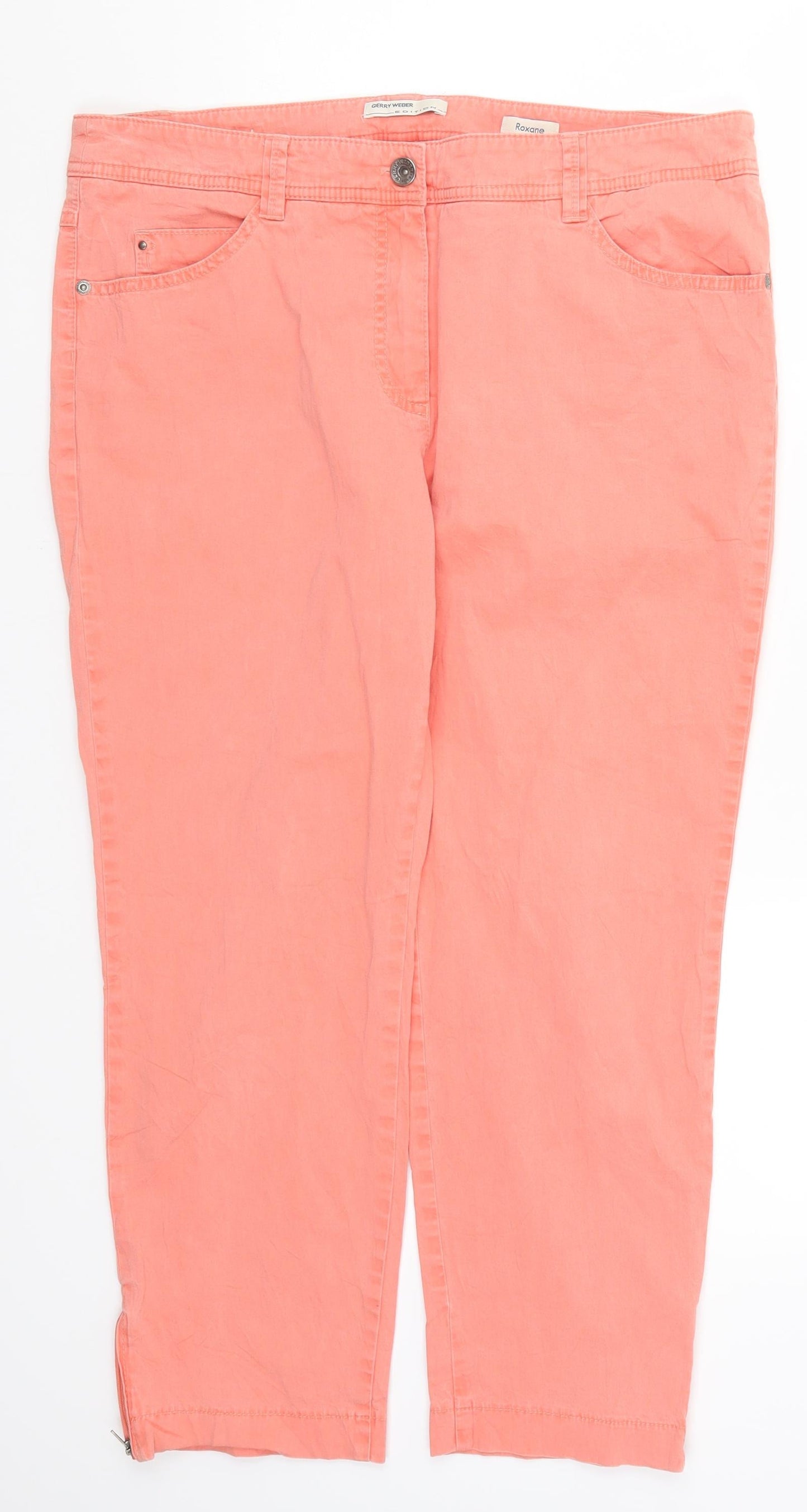 Gerry Weber Womens Pink   Cropped Trousers Size 20 L24 in