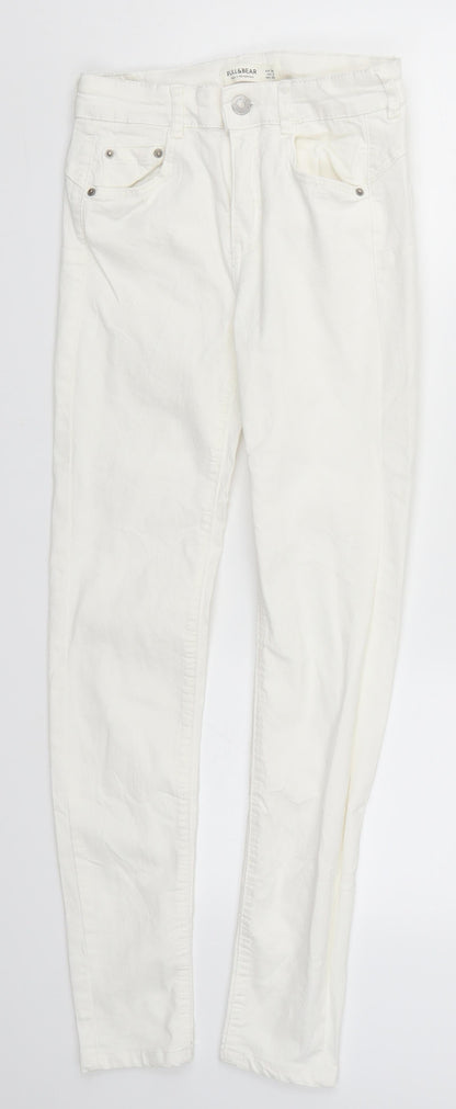 Pull&Bear Womens White  Denim Skinny Jeans Size 6 L26.5 in