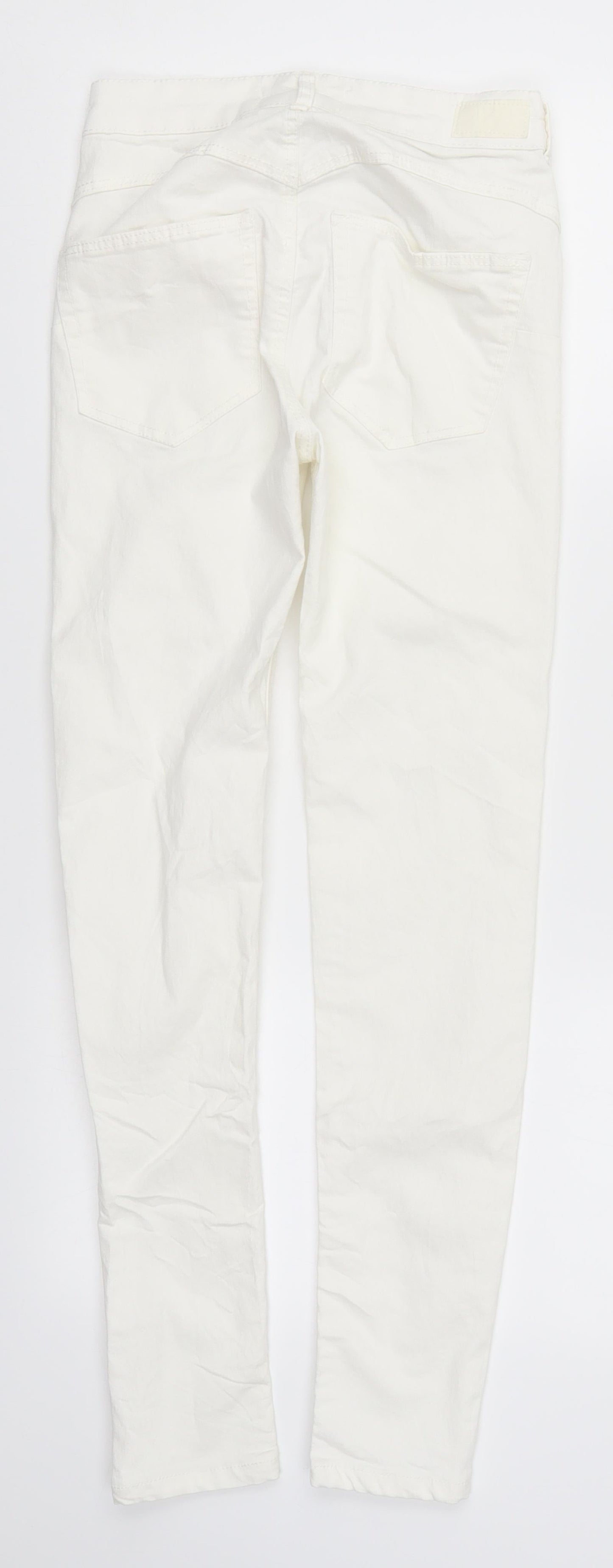 Pull&Bear Womens White  Denim Skinny Jeans Size 6 L26.5 in