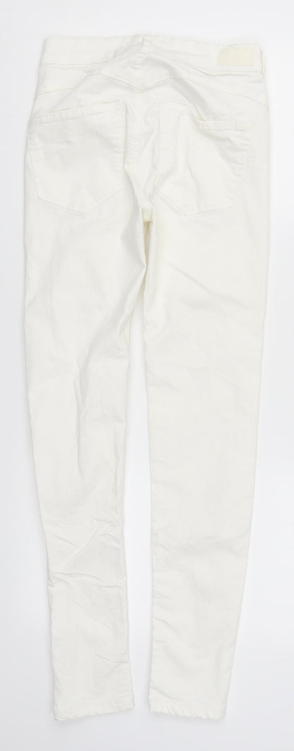 Pull&Bear Womens White  Denim Skinny Jeans Size 6 L26.5 in