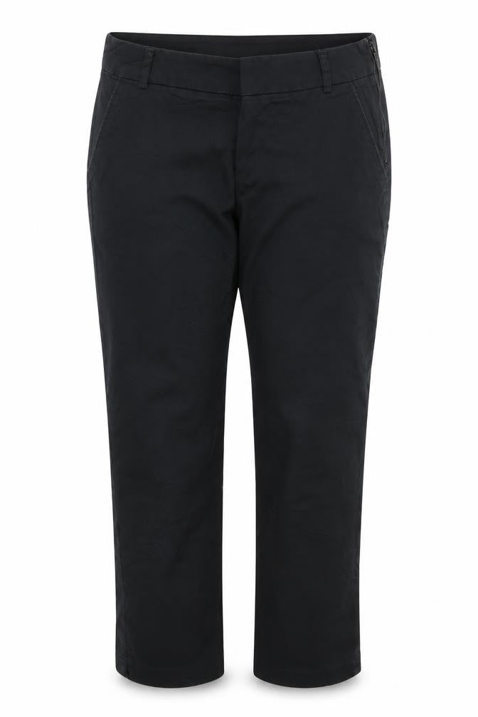 Womens UK Size 33 in ORSAY Regular Fit Cropped Black Trousers