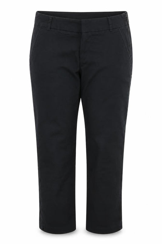 Womens UK Size 33 in ORSAY Regular Fit Cropped Black Trousers