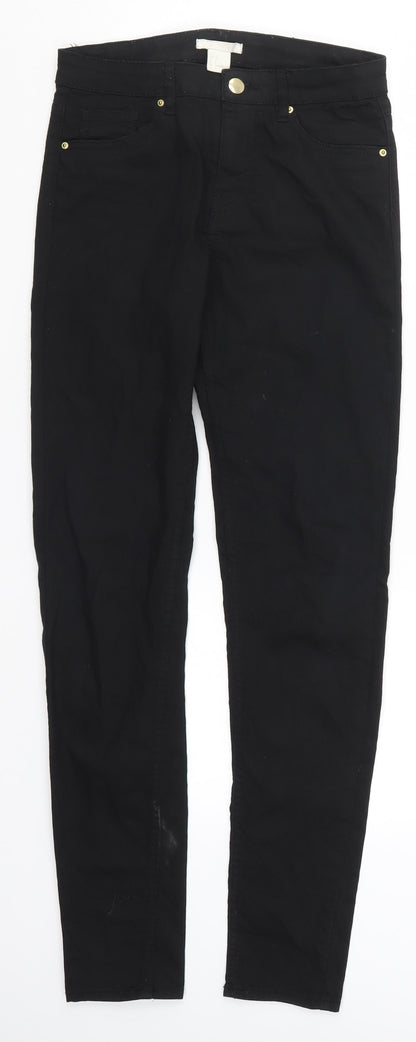 Womens UK Size 8 H&M Regular Fit Skinny Black Jeans