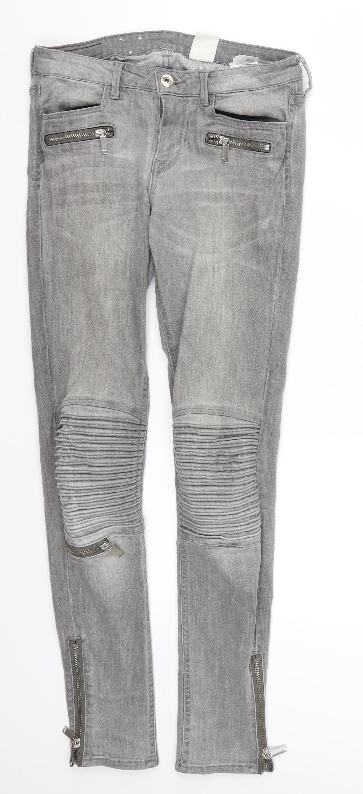 H&M Womens Grey  Denim Skinny Jeans Size 26 in L29 in
