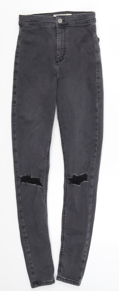 Topshop Womens Grey  Denim Skinny Jeans Size 28 in L28 in