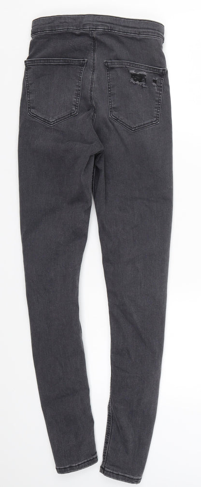 Topshop Womens Grey  Denim Skinny Jeans Size 28 in L28 in