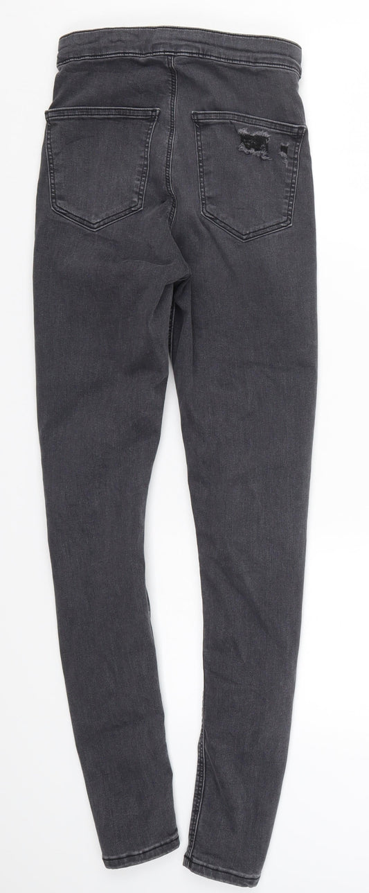 Topshop Womens Grey  Denim Skinny Jeans Size 28 in L28 in