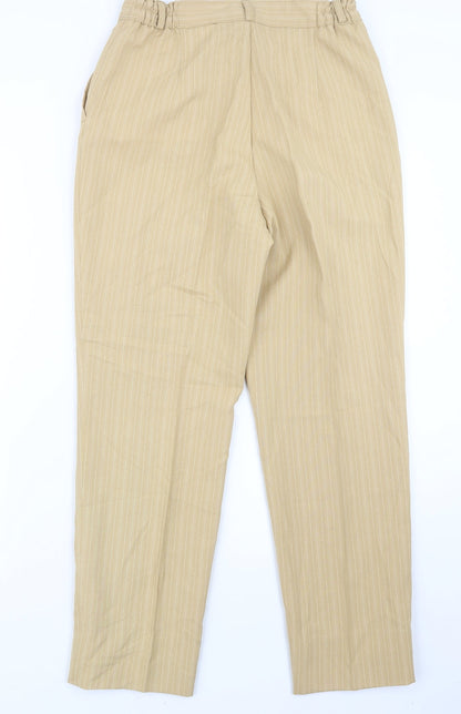 Award Womens Beige Striped  Trousers  Size 12 L27.5 in
