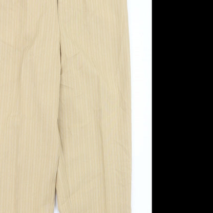Award Womens Beige Striped  Trousers  Size 12 L27.5 in