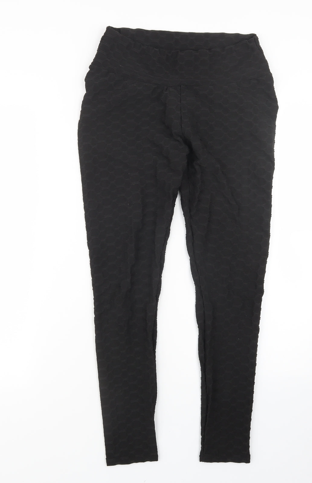Womens UK Size L Preworn Regular Fit  Black Trousers