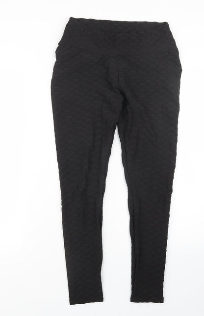 Womens UK Size L Preworn Regular Fit  Black Trousers