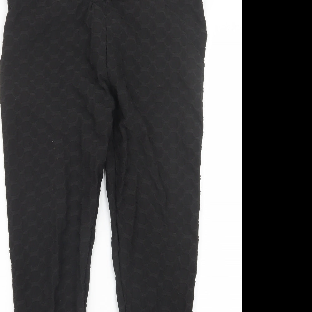 Womens UK Size L Preworn Regular Fit  Black Trousers