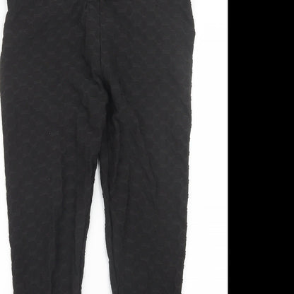 Womens UK Size L Preworn Regular Fit  Black Trousers