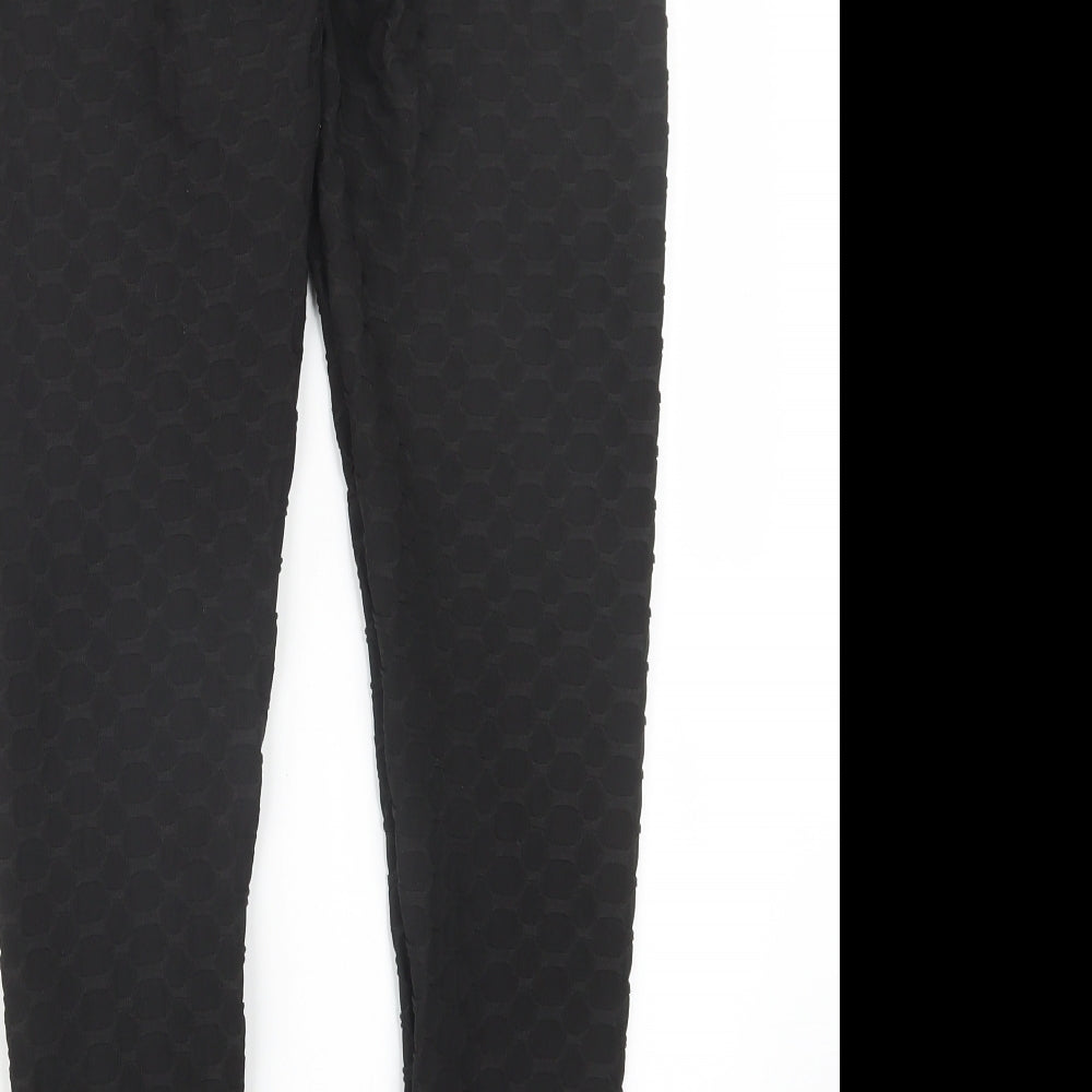 Womens UK Size L Preworn Regular Fit  Black Trousers