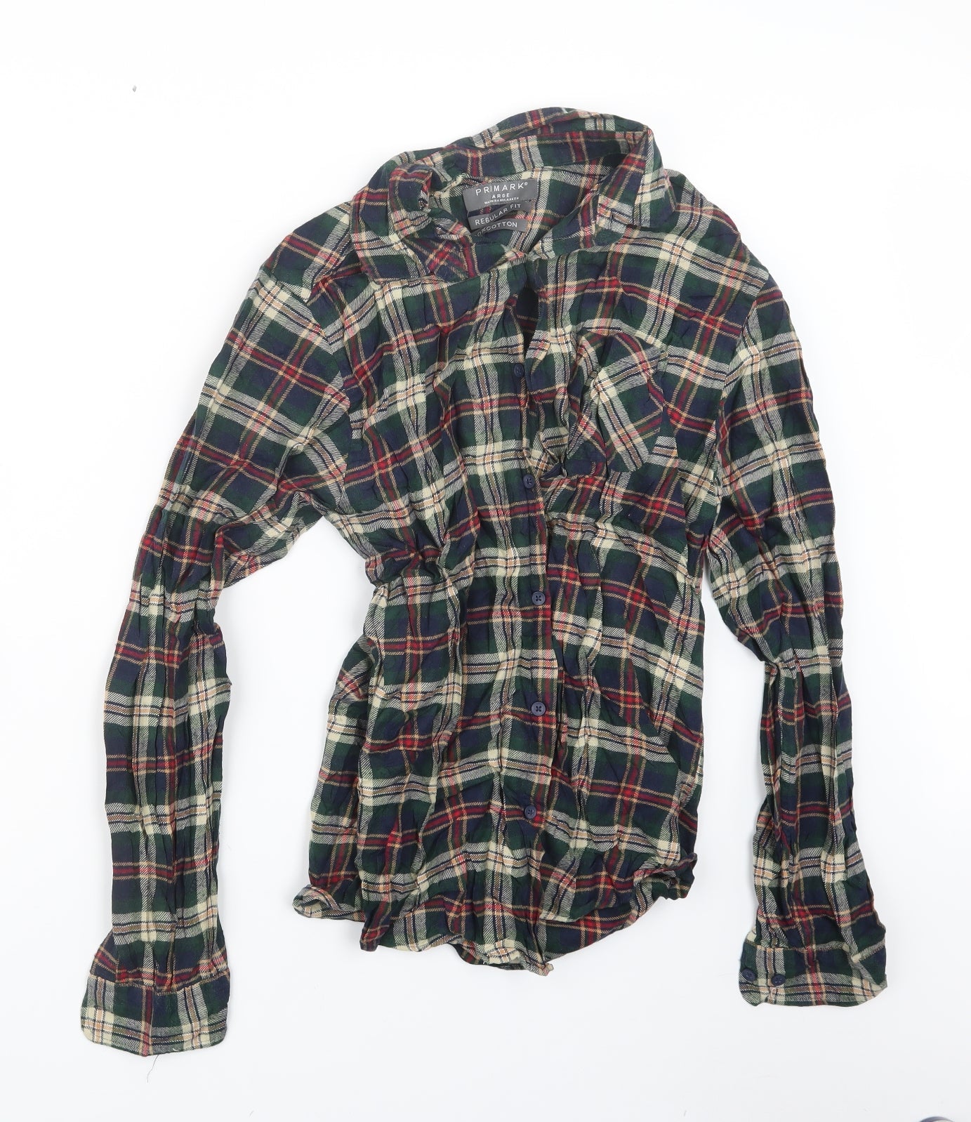 Primark Mens Blue Check   Button-Up Size L