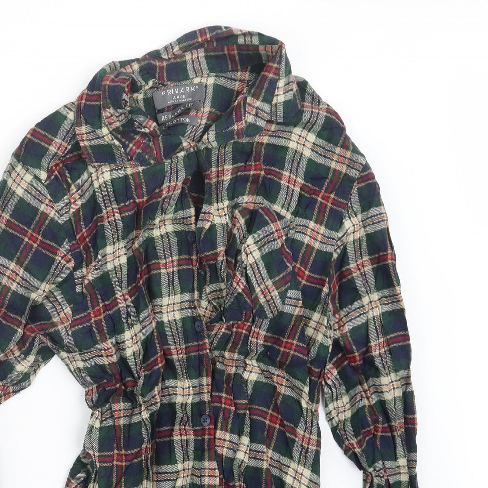 Primark Mens Blue Check   Button-Up Size L