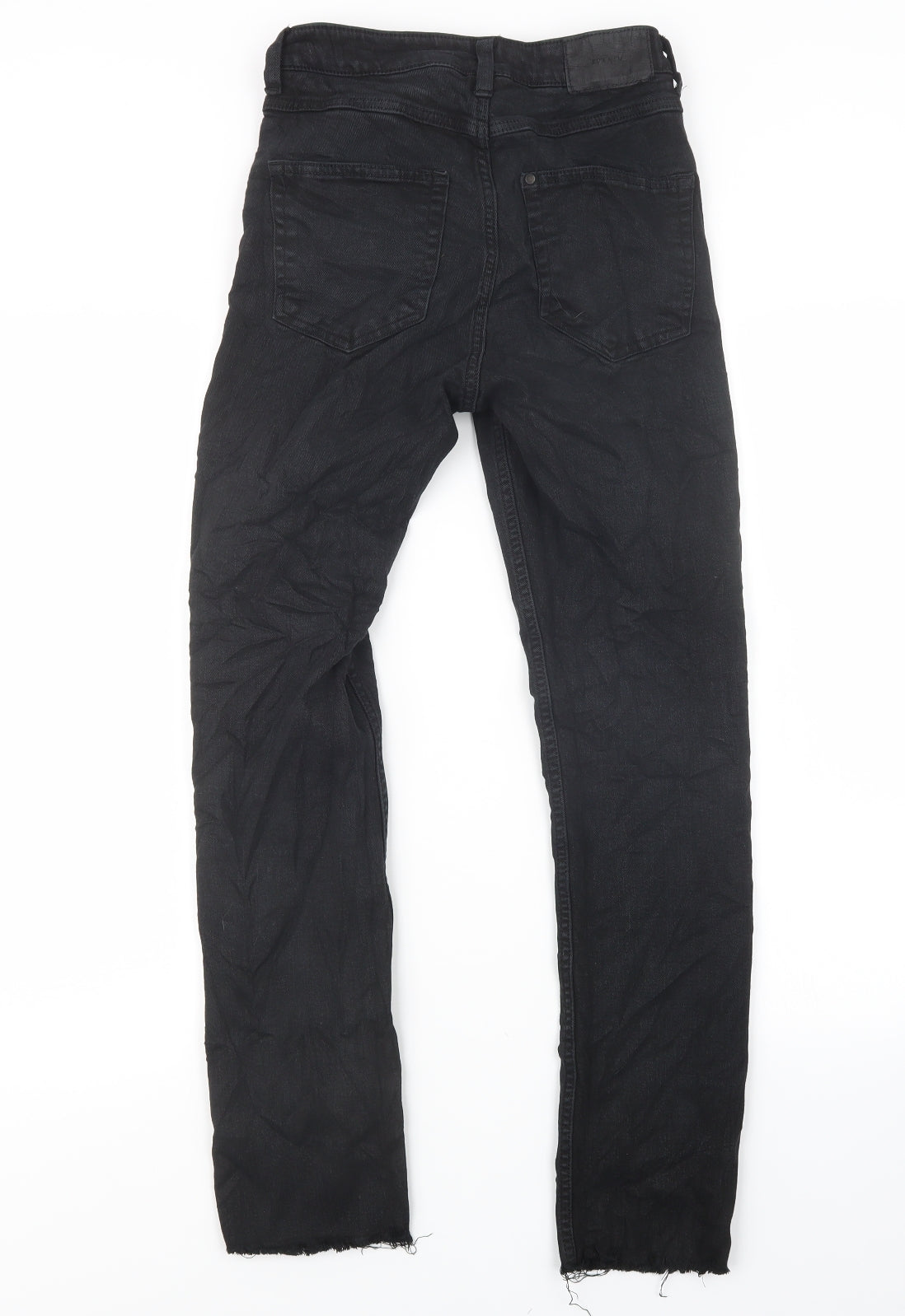 Womens UK Size 25 in H&M Regular Fit Straight Black Jeans