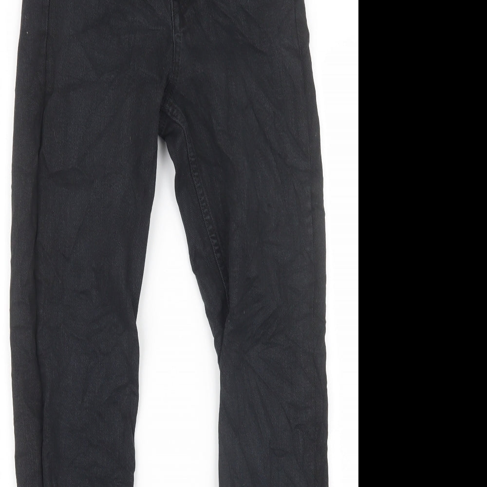 Womens UK Size 25 in H&M Regular Fit Straight Black Jeans