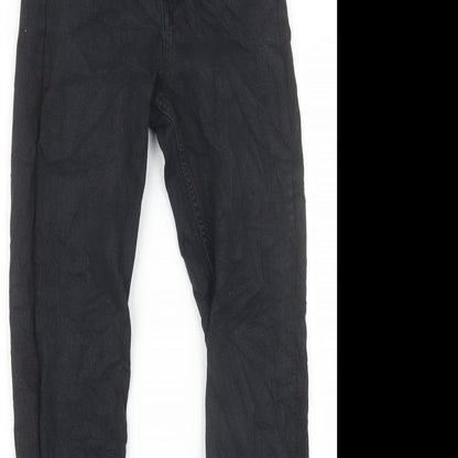 Womens UK Size 25 in H&M Regular Fit Straight Black Jeans