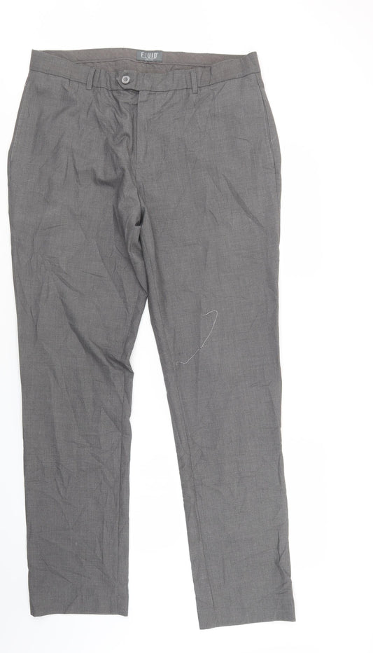 Fluid Mens Grey   Trousers  Size 36 in L34 in
