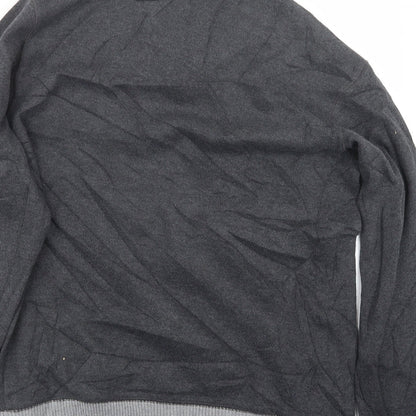 Easy Mens Grey  Knit Pullover Jumper Size S