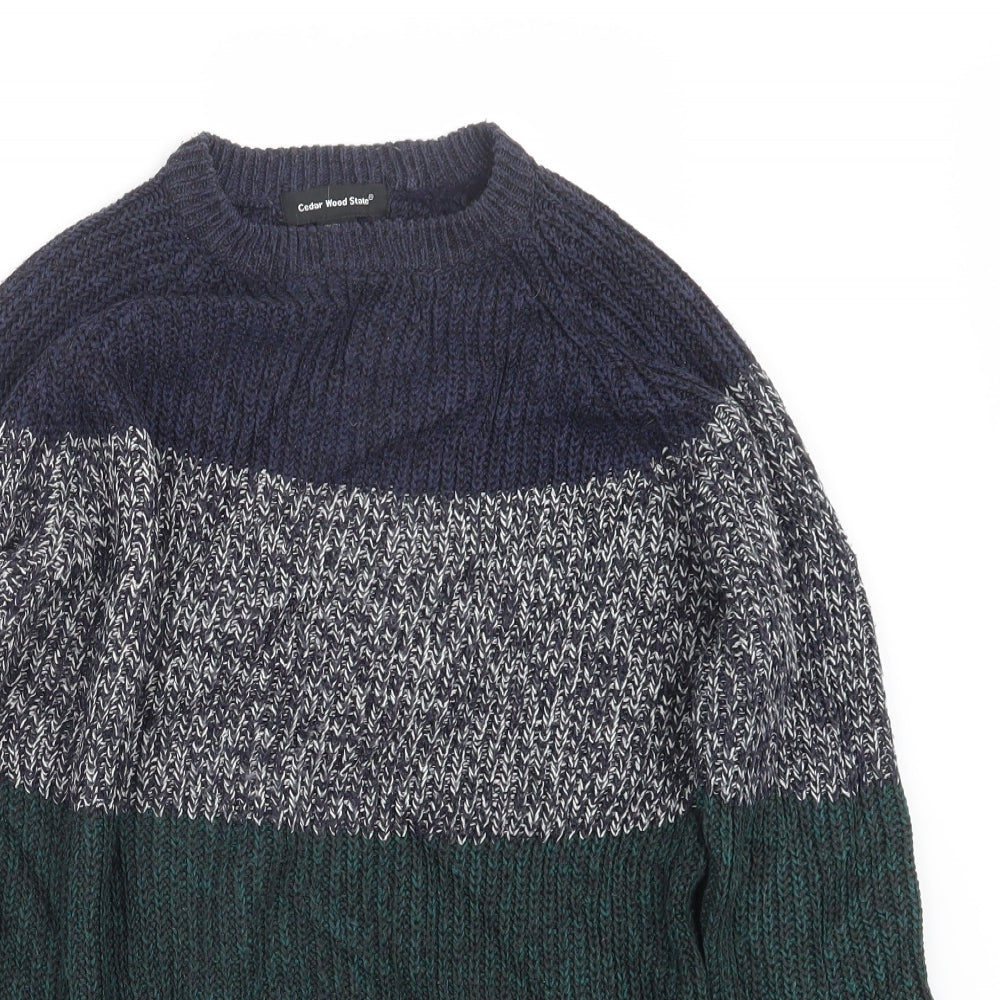 Cedar Wood State Mens Green  Knit Pullover Jumper Size S