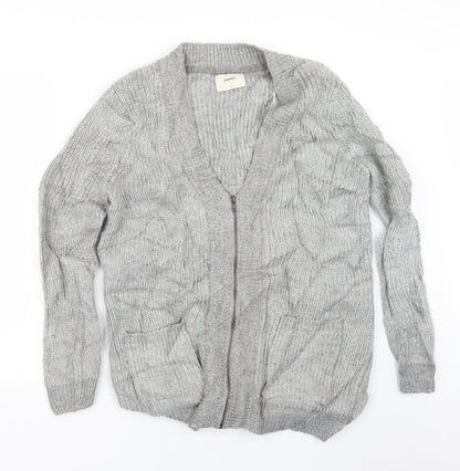 Womens UK Size L Papaya Grey Cardigan Jumper