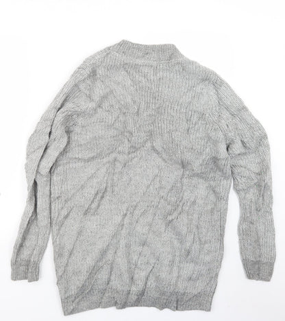Womens UK Size L Papaya Grey Cardigan Jumper