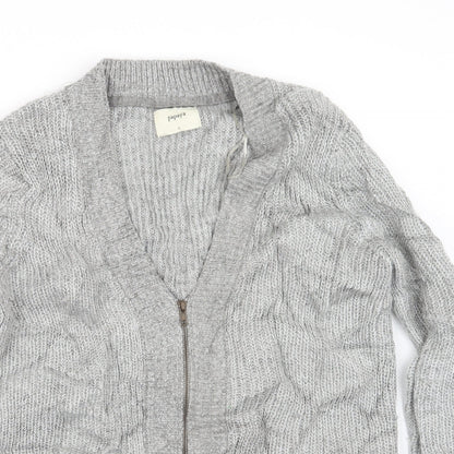 Womens UK Size L Papaya Grey Cardigan Jumper