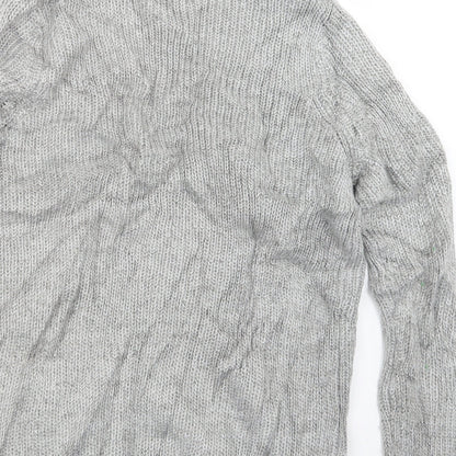 Womens UK Size L Papaya Grey Cardigan Jumper