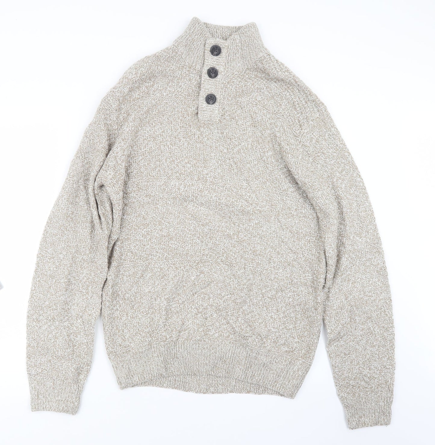 Mens UK Size L Easy Beige Pullover Sweatshirt