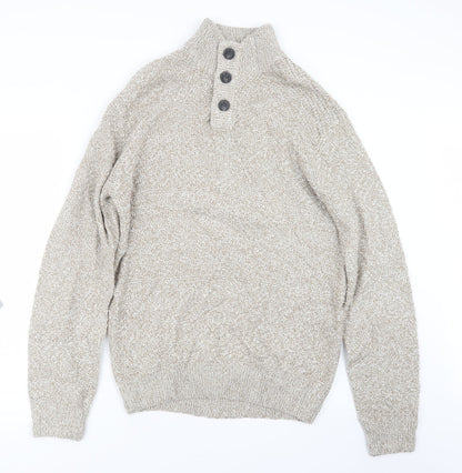 Mens UK Size L Easy Beige Pullover Sweatshirt