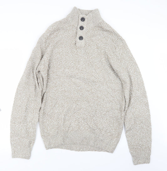 Mens UK Size L Easy Beige Pullover Sweatshirt