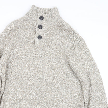 Mens UK Size L Easy Beige Pullover Sweatshirt