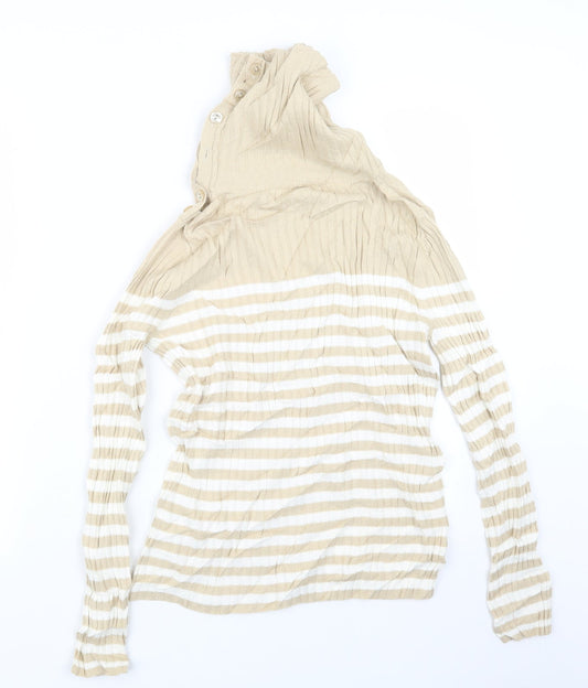 BHS Womens Beige Striped Knit Pullover Jumper Size 10