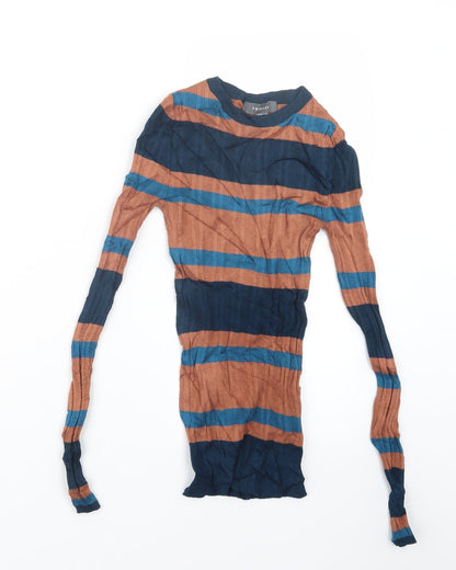 Primark Womens Beige Striped  Pullover Jumper Size 8