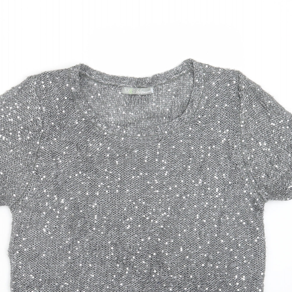 Womens UK Size 12 Marks and Spencer Grey Pullover Jumper
