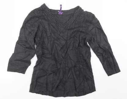 BHS Womens Grey  Knit Pullover Jumper Size 14