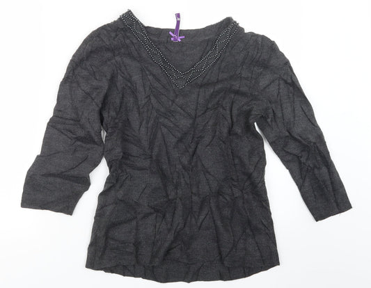 BHS Womens Grey  Knit Pullover Jumper Size 14